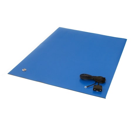 Transforming Technologies 36" x 72" x .080", Royal Blue, Rubber Table Mat, Including Hardware MT3672RB